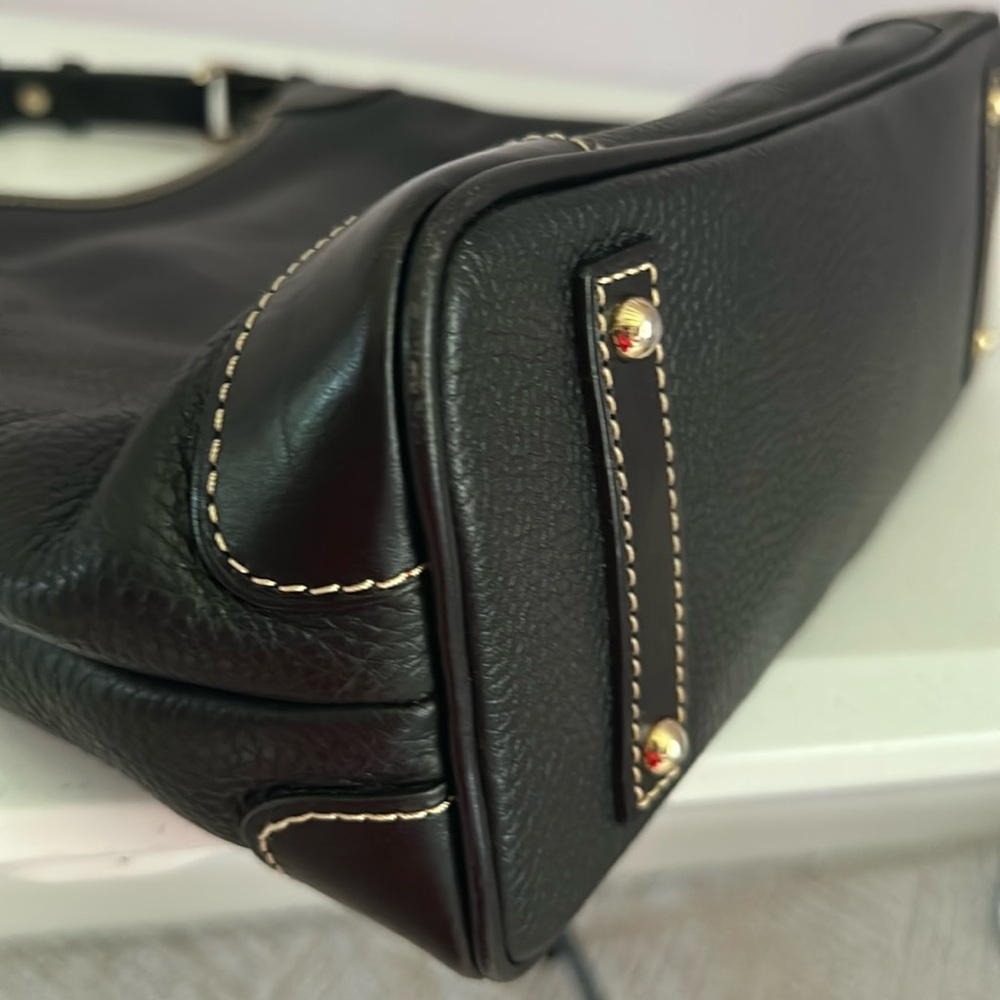 Dooney & Bourke Black Pebbled Leather Hobo Bag - Picture 6 of 16